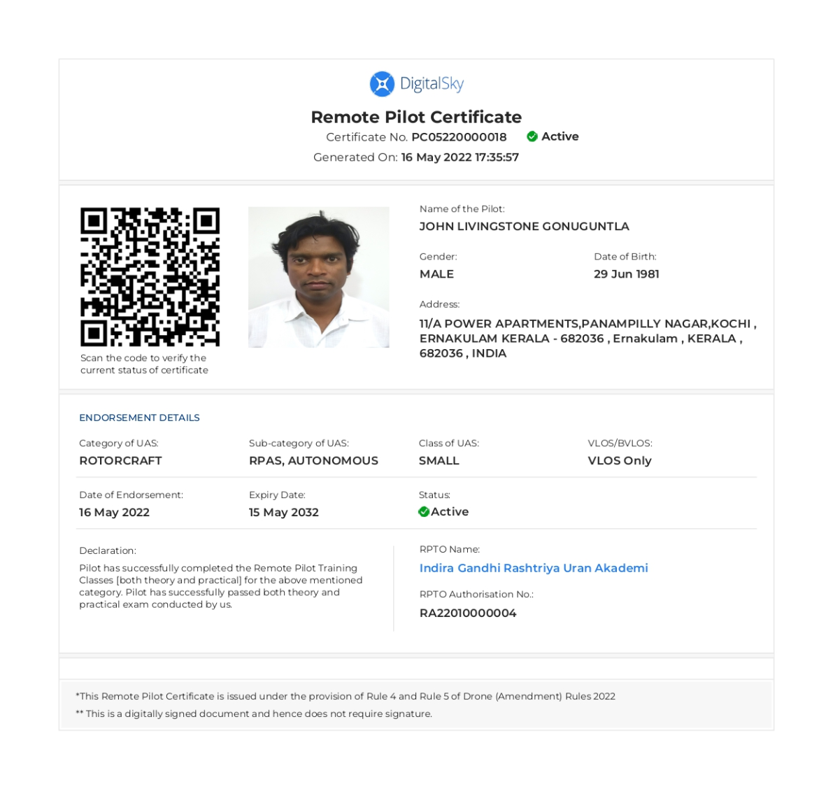 Certificate 1