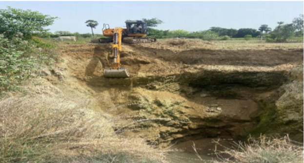 constructing a boundary across an open well and tracking the progress from inspection to completion of wall construction