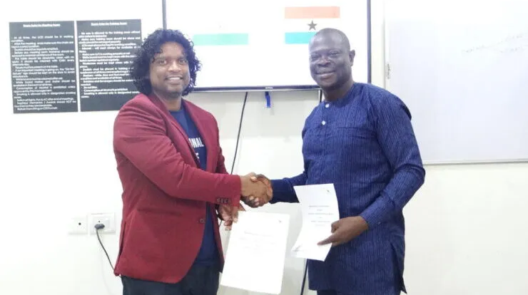 Indian Drone Company signs MoU with Ghanian Company to start Drone Pilot Training and Drone
                    Manufacturing in Ghana.