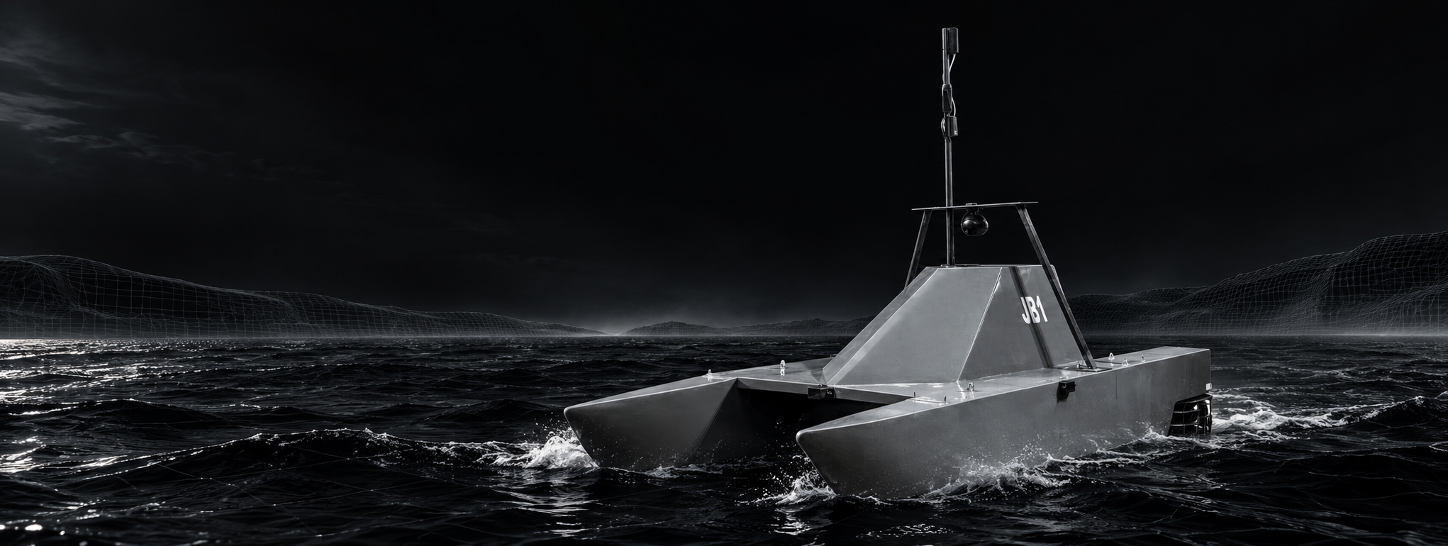 Johnnette JB-1 unmanned surface vessel at sea